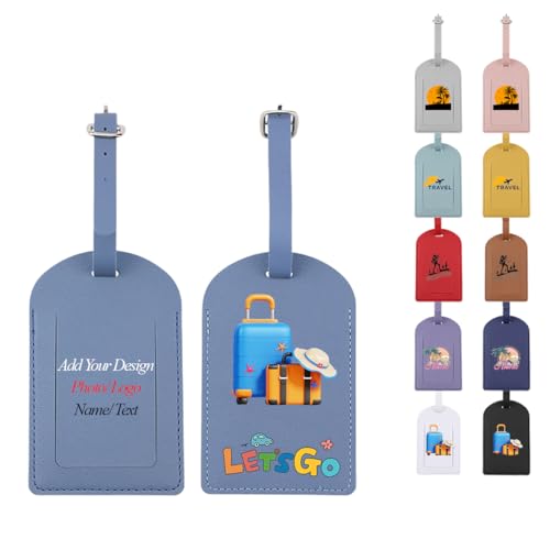5Pack Personalized Leather Luggage Tags