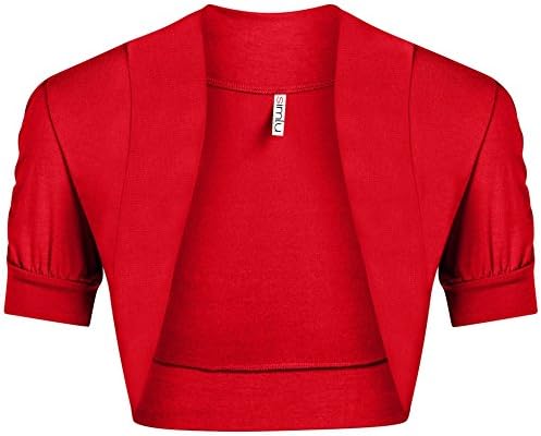 Womens Shoulder Shrugs Reg and Plus Size Ruched Short Sleeve Boleros for Dresses - Made in USA