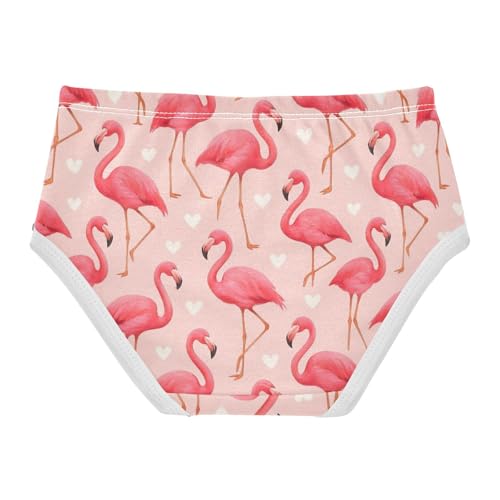 Joisal Pink Flamingo White Heart Pink Toddlers Underwear Floral 2t Cotton Little Girl Panties Animals Undies Kids Briefs2