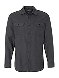 Burnside B8200 - Solid Long Sleeve Flannel Shirt Charcoal