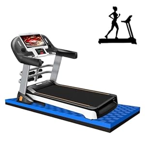 Treadmill Mat, Exercise Equipment Anti-vibration Mat Treadmill Mat Noise Reduction Mat Floor Protector Mat Pad For Heavy Duty Universal Gym Equipment Exercise Bike Mat ( Color : Black Blue , Size : 20