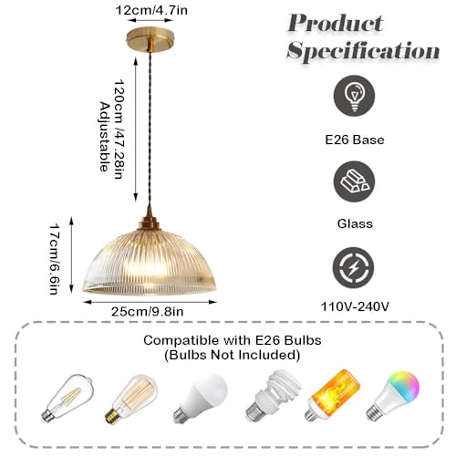 Lámpara colgante de cristal minimalista de un cabezal luminaria para cocina 8
