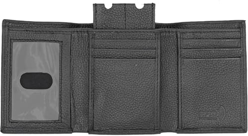 Juzar Tapal Collection RFID Safe Men's Trifold Genuine Leather Wallet Slim Stylish and Durable Design with Multiple Card Slots J132TF Black