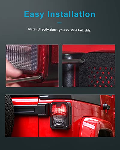 Cciyu For Jeep Tail Light Protectors Black Rear Tail Light Covers Guards Protectors Fit For 2007-2017 For Jeep Wrangler Jk Iron Man Tail Light Guards Cover #TOP5