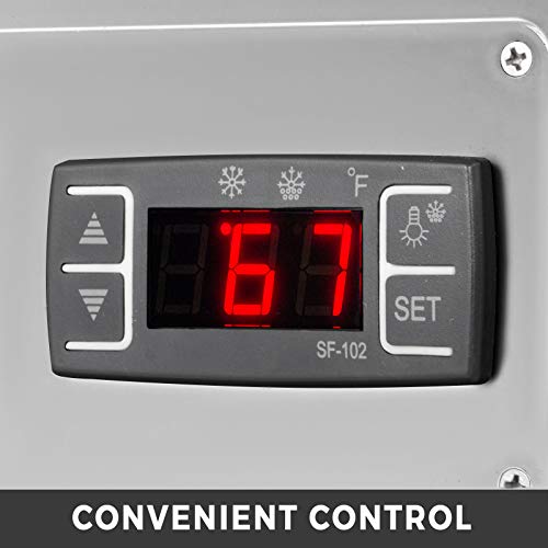 Image of VBENLEM 3.5cu.ft. Commercial Countertop Refrigerator 100L White Bakery Dairy Display Cooler Case with Automatic Defrost LED Lighting Suit for Cake Roaster Shop Cafe Use