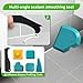 Caulking Tool 6 in 1 Sealant Finishing Tool & Grout Remover Scraper with 6 Silicone Pads, Sealant Removal and Trimming Tool with Squeegee for Bathroom, Window, Door, Kitchen