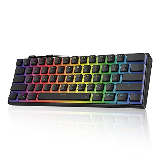 Tezarre TK61 60% Hotswap Mechanical Gaming Keyboard with PBT Pudding Keycaps,RGB Backlit Wired USB Optical Switches Keyboards Full Keys Programmable for Windows MAC PC Gamers (Gateron Optical Red)