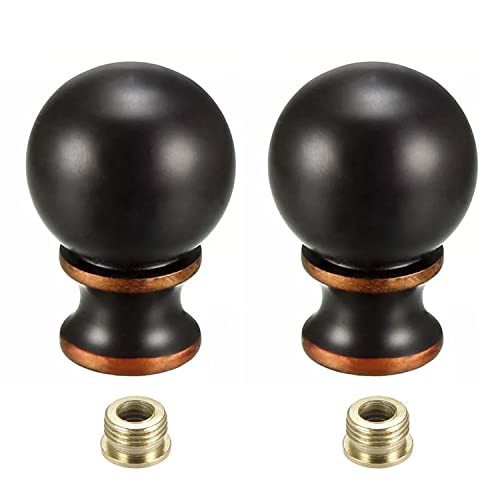 Image of TWDRTDD Lamp Finials,1-1 /2 Inch Tall Retro Oil Rubbed Ball Knob Lamp Shade Finial Decoration for Tabletop Lamps or Floor Lamps (Ball,ORB)