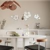 Shackcom Adesivi Murali 3D Specchio 12pcs Fiori Specchio Adesivo da Parete Acrilici Rimovibili Decorazioni da Parete DIY per Camera da Letto Soggiorno-Argento #2