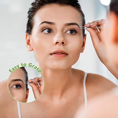 3 Pieces Ingrown Hair Tweezers Stainless Steel Splinter Tweezers Pointed Blackhead Remover Precision Eyebrow Tweezers For Facial Hair, Ingrown Hair, Splinter And Blackhead Remover (Silver) #TOP2