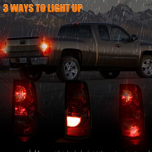 Ransoto Silverado Tail Light Compatible With Chevy Silverado 1500 2500 3500 2003 2004 2005 2006 Driver And Passenger Taillights Rear Brake Lamps With Bulbs #TOP1