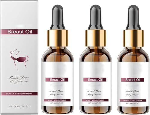 Bust Lift Oil,Naturally Lifted,Natural Chest Care Essential Oil for Bust Enhancement,Lifted Fuller Firmer Look,Hydrating&Elasticity Boost,Lightweight Texture,Daily Firming Serum (3PCS)