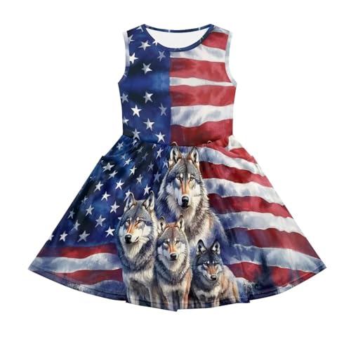 Girls Summer Dresses 2-14Y Kids Mini Sleeveless Dress Novelty Swing Party Sundress with Pockets Streetwear2