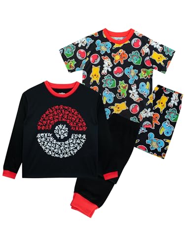Pokémon Pijamas Niños | Pack De 2 Pijamas De Pikachu para Niños | Dos Packs De Pijamas para Chicos | Mercancía Oficial | Multicolor | 5-6 Años