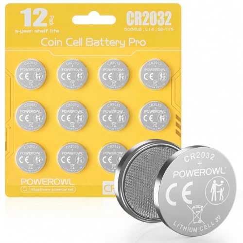POWEROWL 12X CR2032 Pilas de Botón de Litio 3V