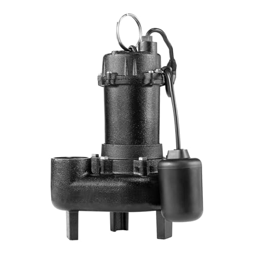 VEVOR Submersible Sewage Pump, 1/2 HP, 6000 GPH Cast Iron Sewage/Effluent Pump with Automatic Tethered Float Switch, 2-Inch NPT Discharge, 120V, 25 ft Max Lift, for Basement, Septic Tank, Residential by VEVOR - Image 3