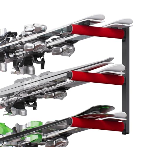 QLS Wandhalterung Werkstattregal Holzregal Wandbefestigung Wandmontage Garage Keller 3 Ebene Rot