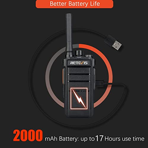 Image of Retevis RB26 2 Way Radios Long Range,Work Walkie Talkie with Earpiece Bulk,21-Hours,USB-C,GMRS Repeater Capable,Flashlight,Business Two-Way Radios Rechargeable for Adults School Church Retail(10 Pack)