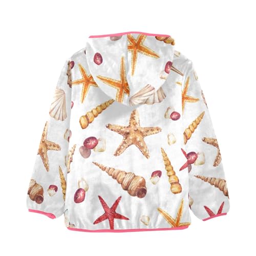 OTVEE Seashells Starfish Kids Hoodie Jacket Fall Spring Full Zip Warm Outwear Coat2