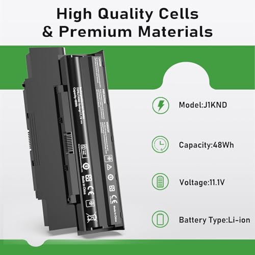 Image of J1KND Laptop Battery Type 15R Compatible for Dell Inspiron 13R 14R 15R 17R N4010 N5010 N5050 N7110 N7010R N7010 N7010D Vostro 1440 1450 1540 1550 3450 3550 3750 Notebook (J1KND)