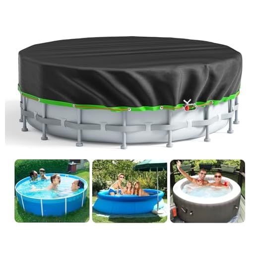 28 Ft Round Pool Cover - Solar Cover for Above Ground Pools with Winch and Cable, Heavy Duty Tear Resistant Solar Swimming Pool Cover, Winter Pool Cover Ideal for Waterproof and Dustproof