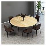 Photo Gallery tavolo pieghevole rotondo da 61 a 180 cm di diametro, solo piani in legno riponibili per casa, cucina, patio, sala da pranzo con hardware in metallo (beige, 180 cm) Photo Gallery tavolo pieghevole rotondo da 61 a 180 cm di diametro, solo piani in legno riponibili per casa, cucina, patio, sala da pranzo con hardware in metallo (beige, 180 cm)