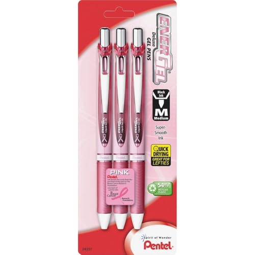 Image of Pentel® EnerGel® RTX Retractable Liquid Gel Pens, Medium Point, 0.7 mm, 54% Recycled, Assorted Barrel Colors, Black Ink, Pack Of 3 Pens