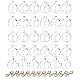 Nuptio 36 Pcs Hanging Tea Light Candle Holders Mini Glass Candle Holder 2.36' Diameter Baubles Globe Garden Ornament, Tealight Holders for Christmas Halloween Wedding Party Decorations for Reception