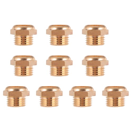 Zerodeko Silencieux en Cuivre Or pour Outils Pneumatiques, Lot de 10 Pièces, Corps en Bronze Fritté, Résistant la Corrosion, Bruit