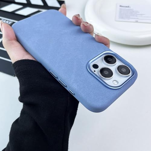 Housse de protection de luxe iPhone 15 Pro cuir bleu - 4