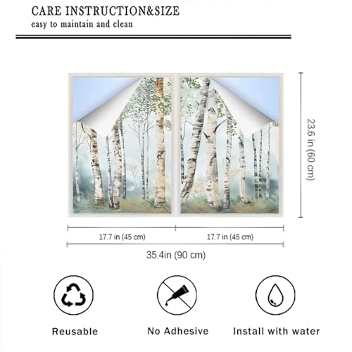 Membrena para ventana efecto esmerilado estilo bosque moderno miniatura 2