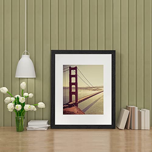 Baijiali 8X10 Picture Frame Black Wood Pattern With Hd Plexiglass,Display Pictures 5X7 With Mat Or 8X10 Without Mat, Horizontal And Vertical Formats For Wall And Table Mounting #TOP5