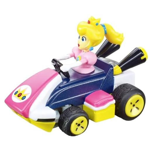 Carrera RC Mario Kart Mini RC Peach I Für Kinder und Erwachsene, Jungs & Mädchen I Einzigartige Original Lizenz I Sofortiger Fahrspaß mit Ready to Run I Authentisches Mario Kart Erlebnis