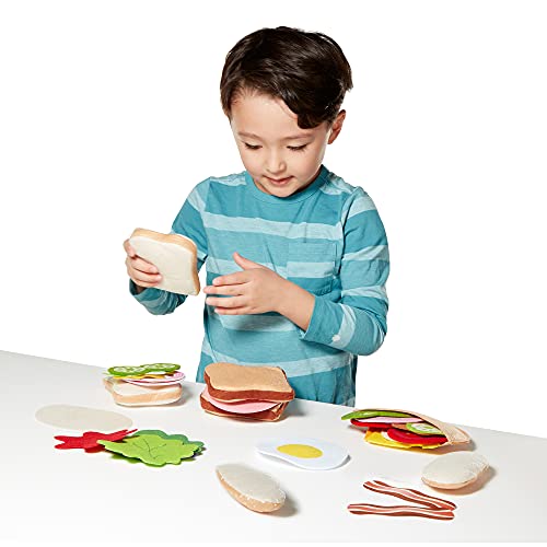 Melissa & Doug Felt Play Food Sandwich Set (Pretend Play, Easy to Clean, Includes Play Ideas, 33 Durable Pieces) - Image 4