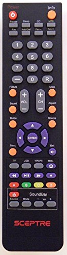 HDTV SCEPTRE 142022370010C Remote Control Controller Replacement for X405BVFMDU X405BV-FMDU X405BVFMQR X405BV-FMQR X409BVFHDR
