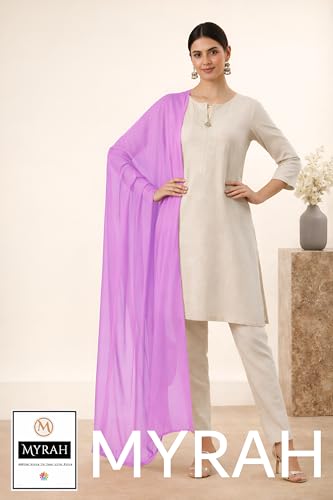 Image of MYRAH Chiffon Solid Casual Daily Use Dupatta For Women's & Girls Length - 2.50 Meter