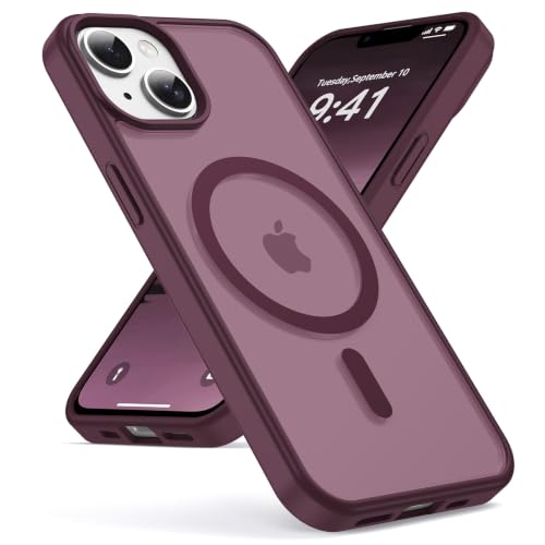 Oududianzi MagSafe Case for iPhone 13/14, Burgundy