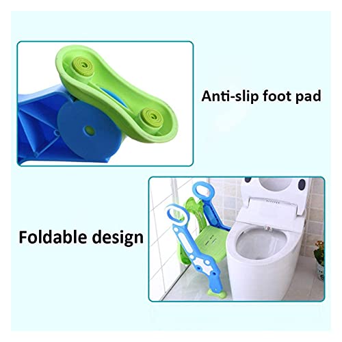 Geel potje met deksel met Rugleuning Verstelbare Potty-voering met stiefkruk, tot 75kg, toiletpotje Stap for jongens of… - Afbeelding 6