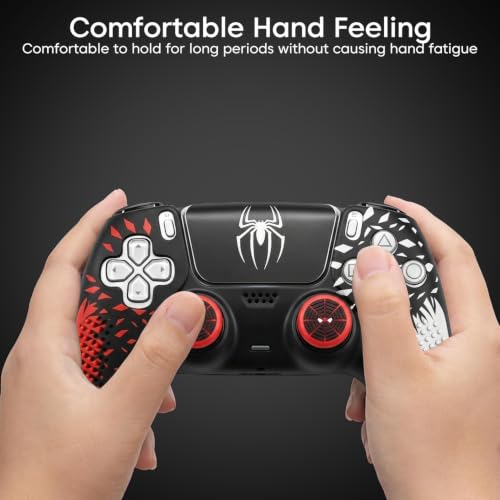 Image of Sounce PS5 Controller Silicone Cover Case | Anti-Slip Protective Skin for PlayStation DualSense | Scratch Resistant & Shock Proof | PS5 Controller Accessories | Red & White