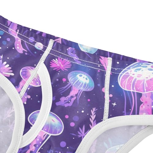 KLL Purple Jellyfish Bioluminescent Disco Party Boys Toddler Pure Cotton Briefs Cute Children Undies4