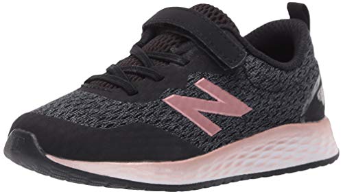New Balance Kid's Fresh Foam Arishi V3 Running Shoe, Lead/Black/Peach SODA Metallic Bungee