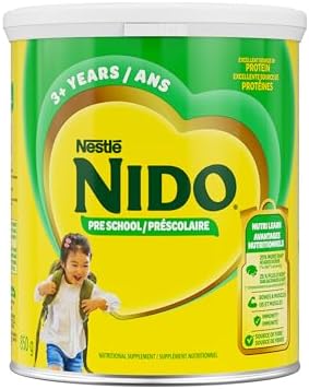NIDO 3+, Nutritional Supplement For Toddlers, Preschoolers & Kids Ages 3 & Up, With Protein, Fibre, DHA, Iron, Calcium, Probiotics & Vitamins D & A, Halal, Powder, Just Add Water, 850 g