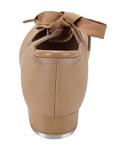 Linodes Pu Leather/Patent Ribbon Tie Tap Shoe For Girls And Boys (Toddler/Little Kid/Big Kid)-Brown-12M-Little Kid #TOP3