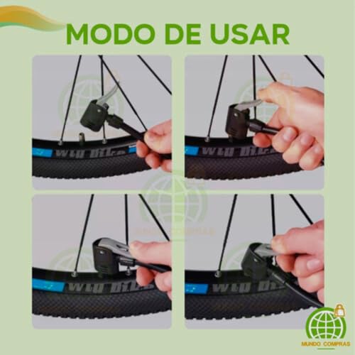 Bomba De Ar Espotiva Para Pneu De Bike Bicicleta Compacta Manual Bico Duplo para Esporte Basquete Fu