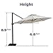 Abba Patio 11 ft Patio Offset Hanging Umbrella Outdoor Cantilever Sturdy Umbrella with Crank & Cross Base & Easy Tilt, for Garden, Backyard, Pool and Deck, Khaki