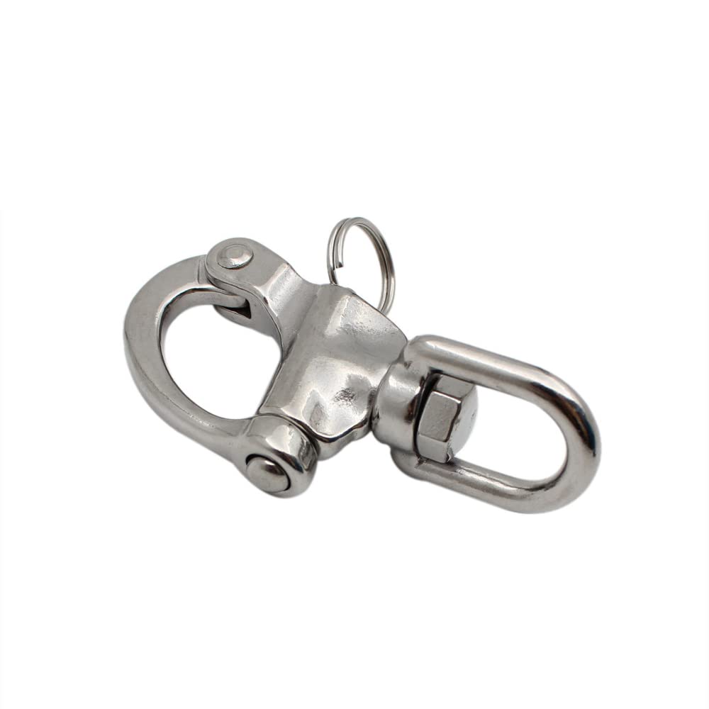 Spinnaker drizza grillo a scatto piccolo acciaio inox sgancio rapido girevole 70 mm 87 mm 128 mm