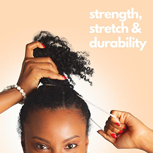 Bunzee Bands Black Hair Ties For Thick Hair - Elastic Hair Ties No Damage - Rubber Bands For Hair Tie - Bracelet Hair Ties For Women - Hair Scrunchies For Women - Adjustable Ponytail Holders #TOP3