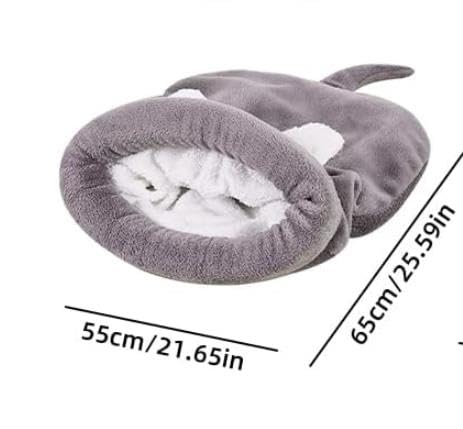 NNOVAT Weicher Fleece-Schlafsack für Katzen, weicher Plüsch, selbstwärmend, waschbar, Katzenbetten, Kuschelsack, Decke, Matte, Kitty-Sack, Hundenest, Höhle, Haus, Katzenkissen, Kätzchen, Welpenbett,