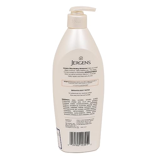 Image of Jergens Ultra Healing Extra Dry Skin Moisturizer 600ml, Body & Hand Lotion with Hydralucence Blend, Vitamins C, E & B5, Fast Absorbing, Deeply Nourishing & Hydrating Lotion for Dry, Soft, Smooth Skin