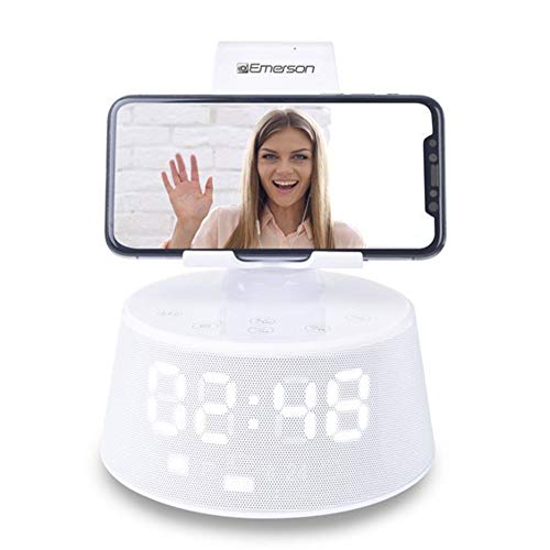 Emerson Docking Station With Wireless Charging, Bluetooth Speaker, Radio And Alarm Clock With Extending And Rotating Phone Rest For Hands Free Calling thumb #1